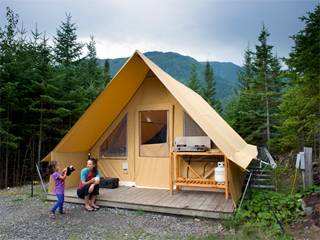 Campground at parc national de la Gaspésie