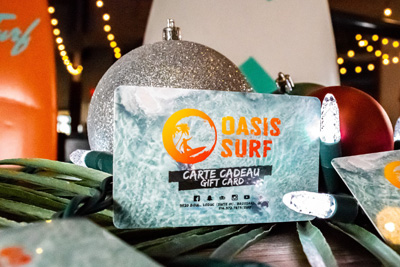 The Oasis Surf gift card, the perfect gift to offer this year!