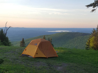 Camping at the top of the Mont Sutton