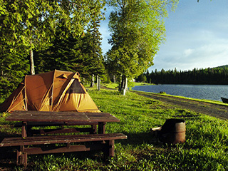 Campground at réserve faunique de Rimouski