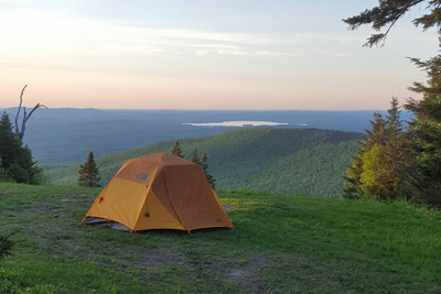 Camping at the top of the Mont Sutton