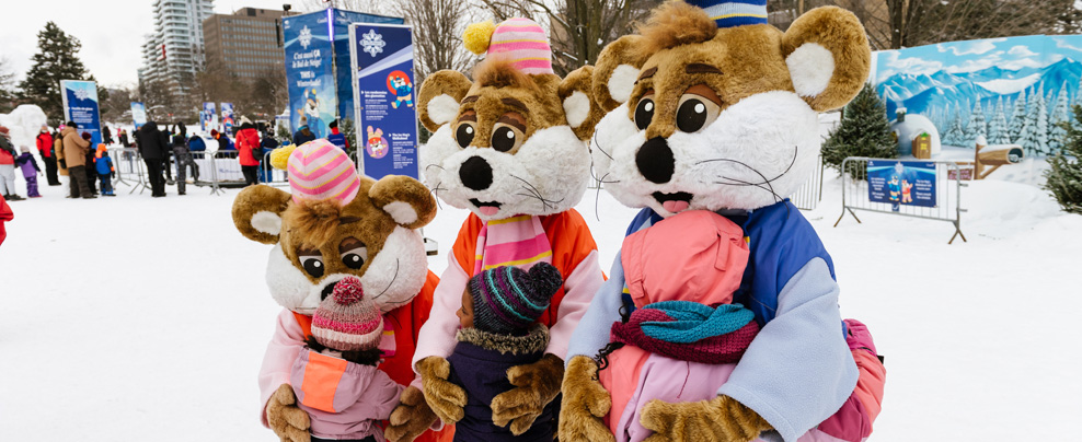 Children with Winterlude’s mascots