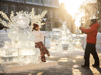 ice sculptures at the Québec CIty Winter Carnival