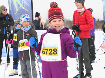 Young girl ready to take part in the mini-race