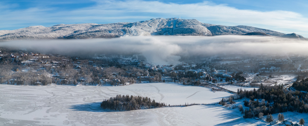View of landscapes of the Laurentians in the winter